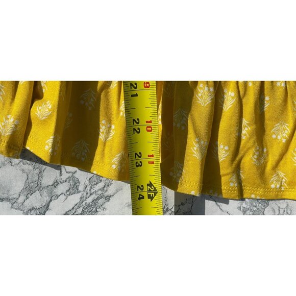 Style & Co Womens Yellow Floral Ruffle Hem and sleeve Peasant Blouse Sz  Small - Picture 4 of 7